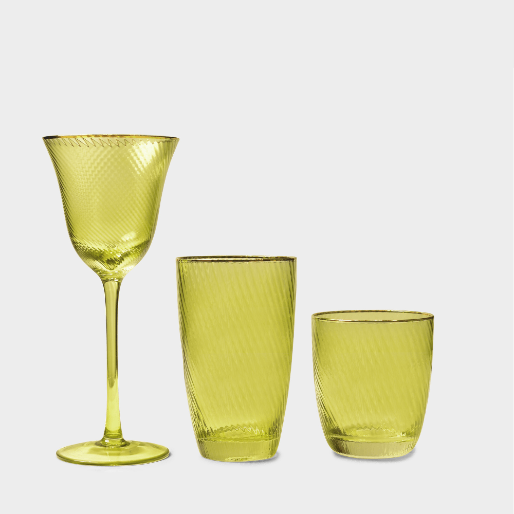 Drinking Glasses Shade Set Of 4 High Ball Glasses Green Hues