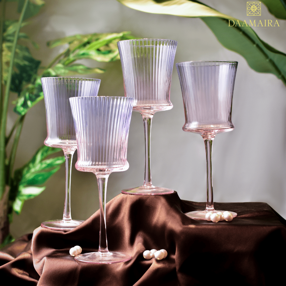 Drinking Glasses Shade Set Of 4 Wine Glasses - Daamaira Home and Living Ltd