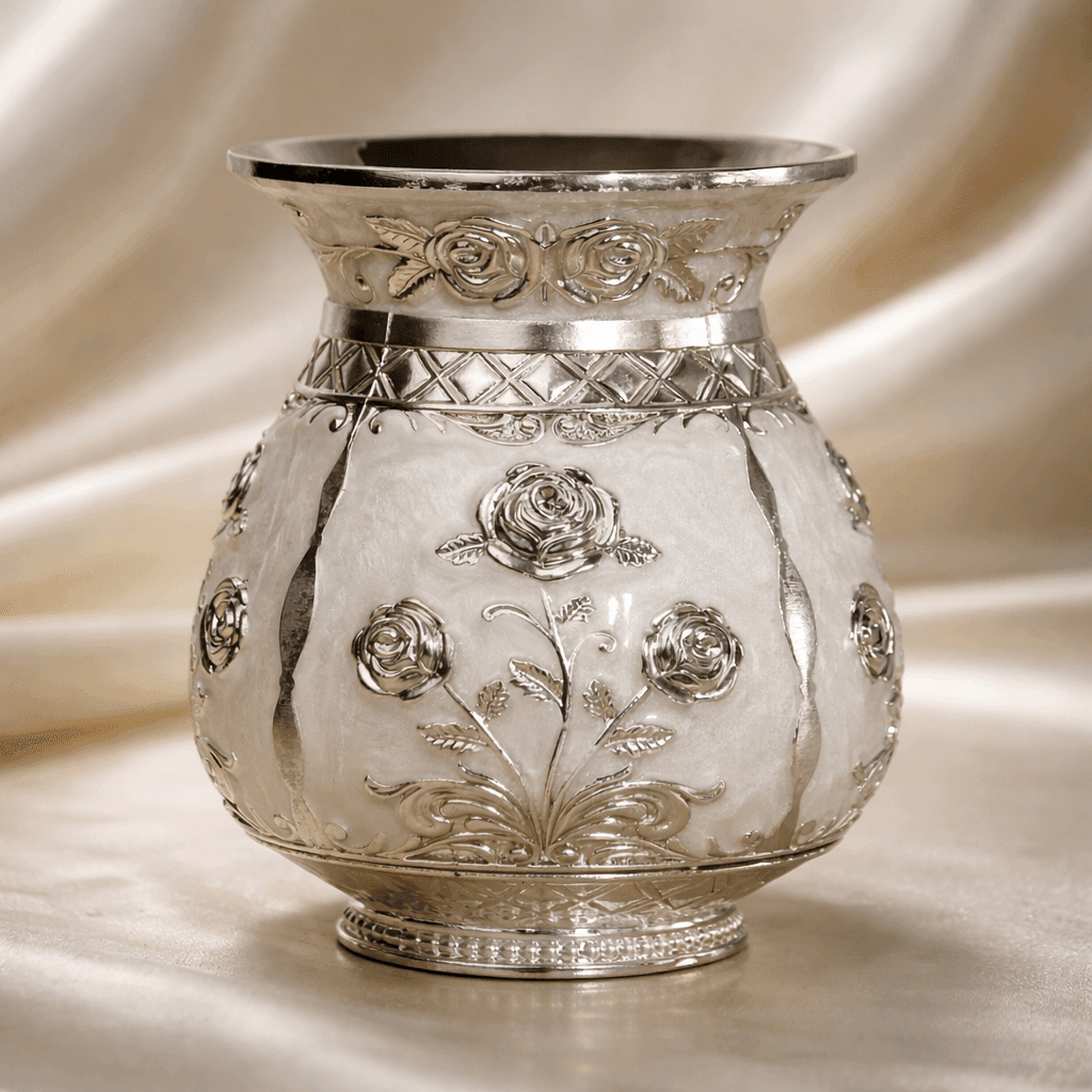Silver Bloom Kalash - Daamaira Home and Living Ltd
