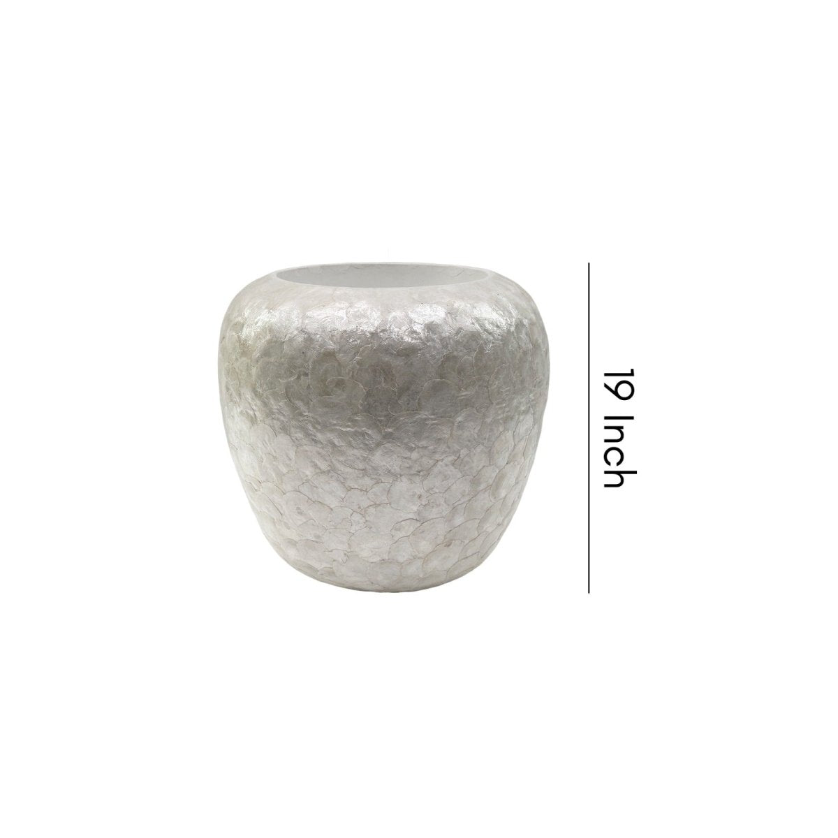 Silver Pearl Shell Planter - Small (48.2cm) - Daamaira Home and Living Ltd