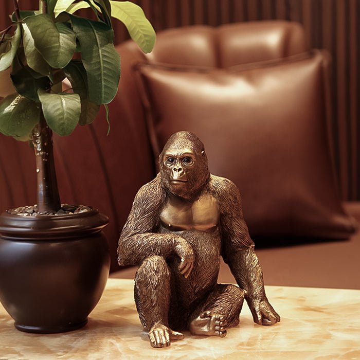 Sculptures & Figurines Sitting Gorilla - Daamaira Home and Living Ltd