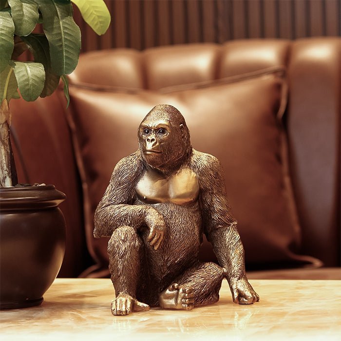 Sculptures & Figurines Sitting Gorilla - Daamaira Home and Living Ltd