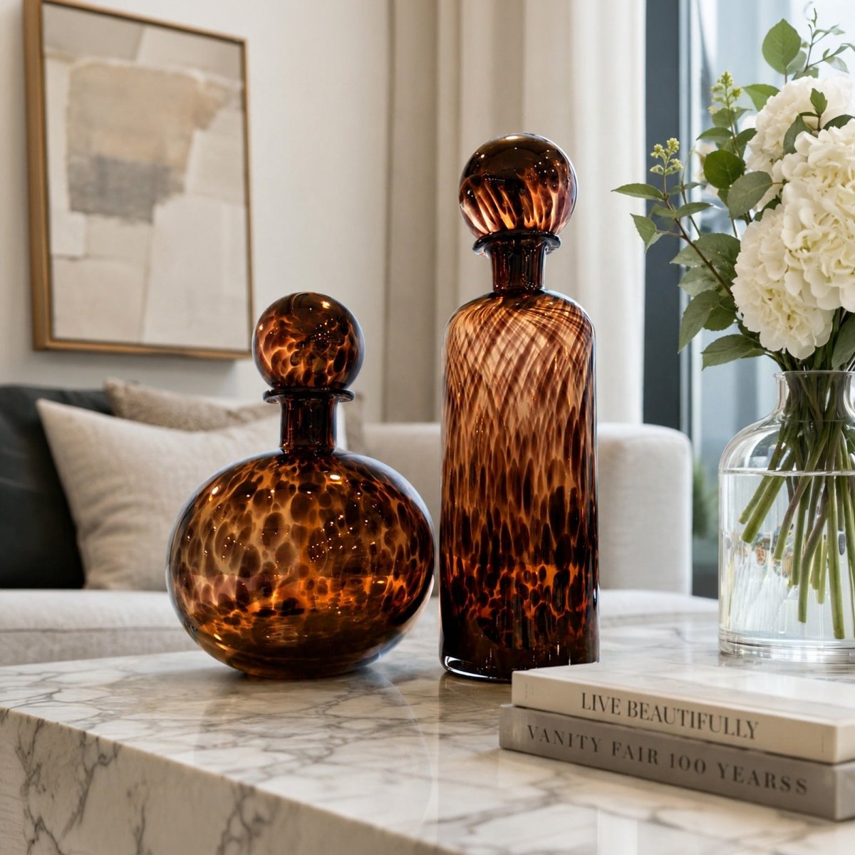 Vases Smoked Egyptian Flower Vase with Lid - Daamaira Home and Living Ltd