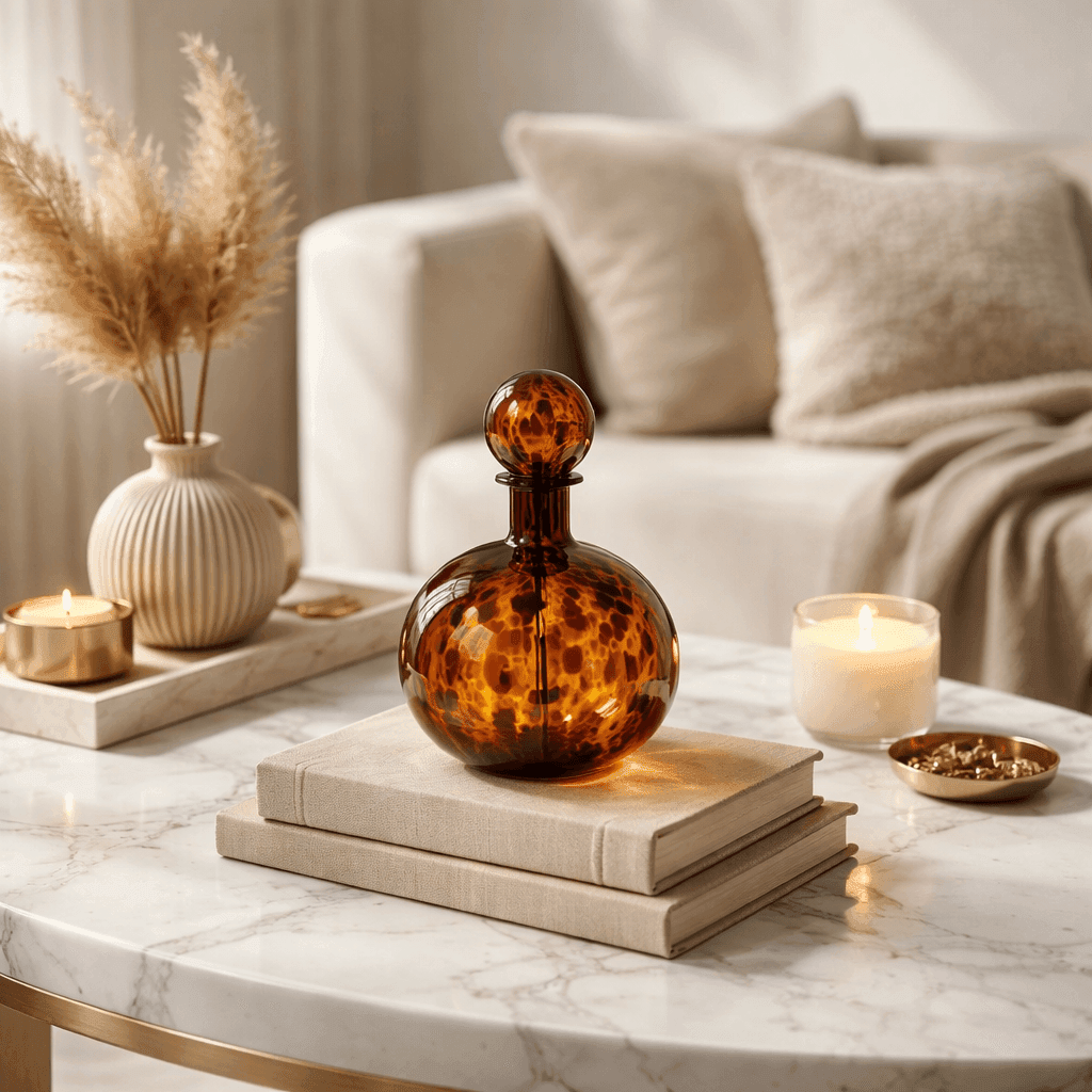 Vases Smoked Egyptian Round Flower Vase with Lid - Daamaira Home and Living Ltd