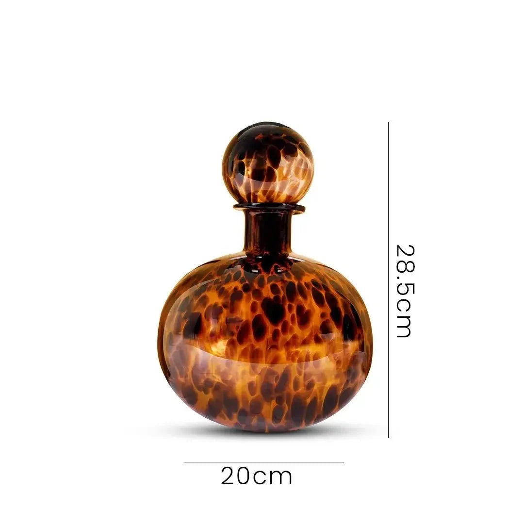 Vases Smoked Egyptian Round Flower Vase with Lid - Daamaira Home and Living Ltd