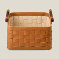 Soiree Leather Basket - Brown Large