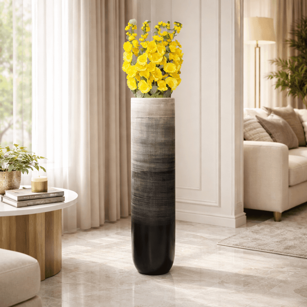Vases Tall Brushed Slate Flower Vase - Daamaira Home and Living Ltd
