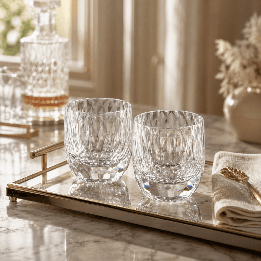 Drinking Glasses The Diamond Glass Set Of 2 - Daamaira Home and Living Ltd