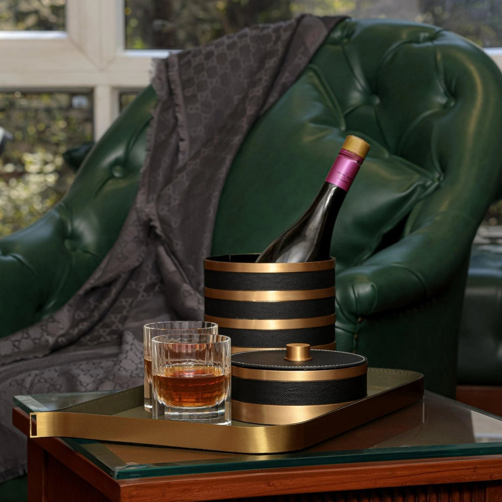 Bar accessories The Everyday Storage Box - Black & Antique Brass Large - Daamaira Home and Living Ltd
