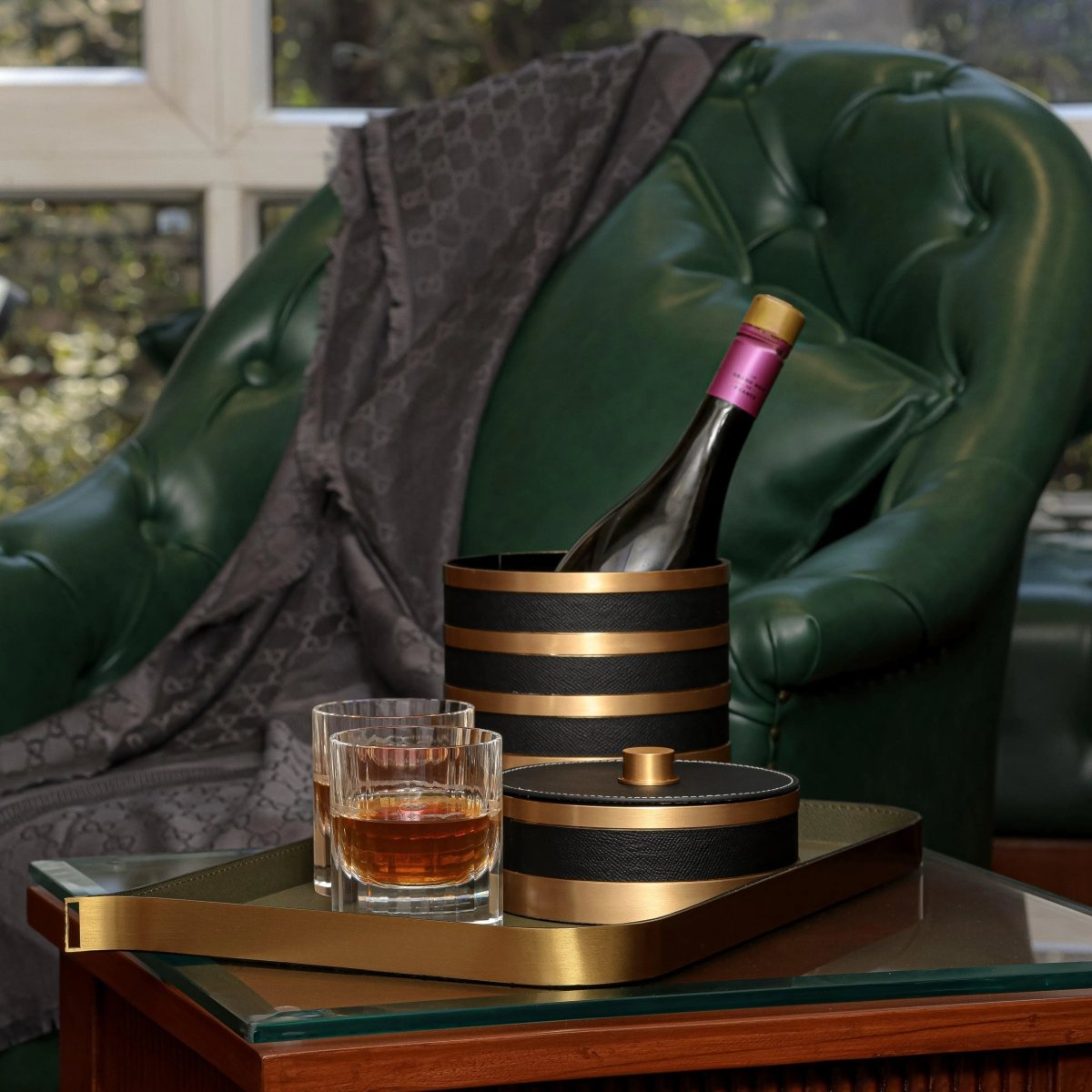 Bar accessories The Everyday Storage Box - Black & Antique Brass Large - Daamaira Home and Living Ltd