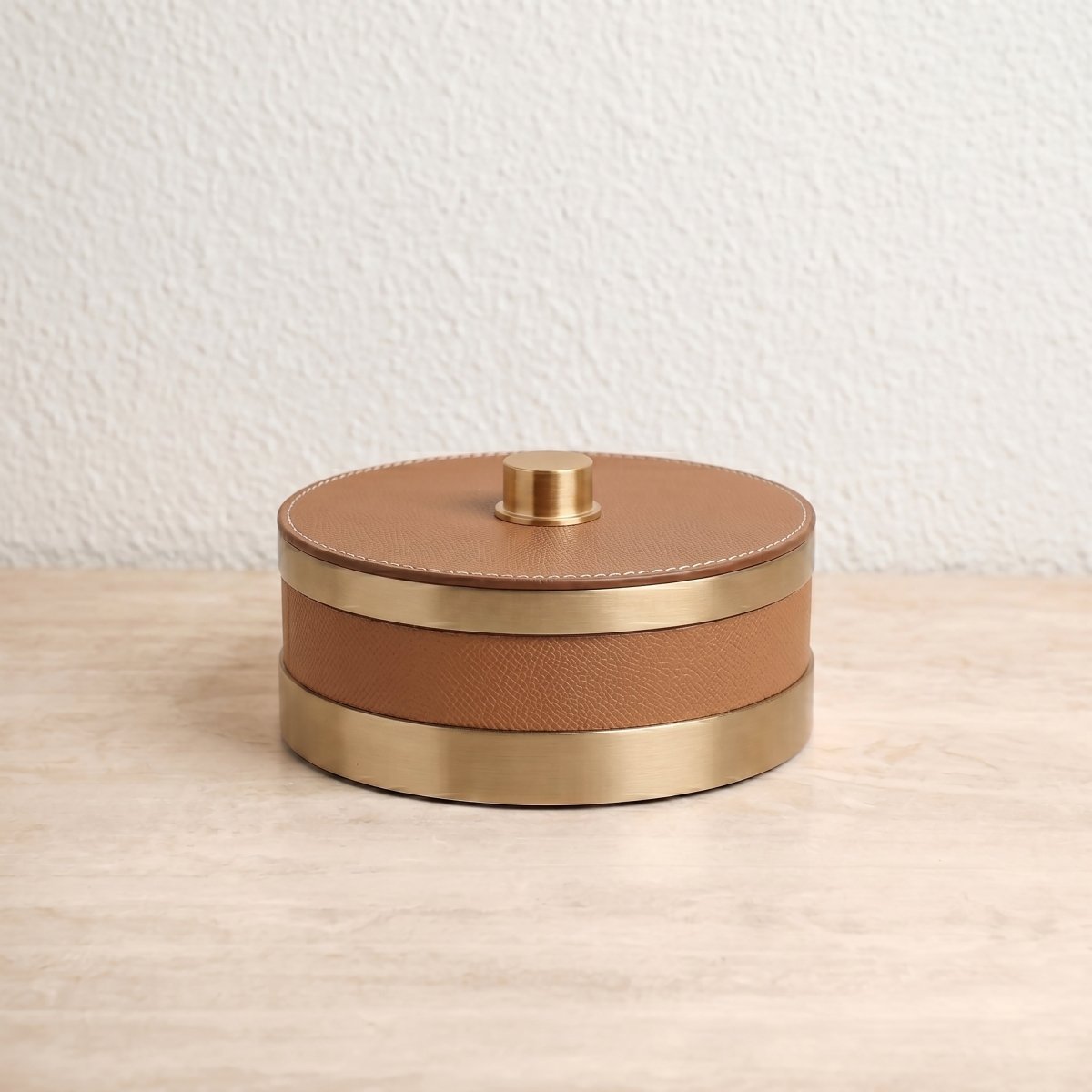 Bar accessories The Everyday Storage Box - Brown & Antique Brass Small - Daamaira Home and Living Ltd