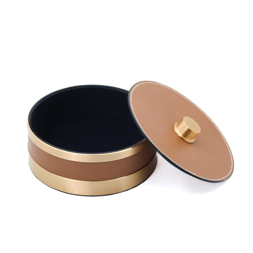 Bar accessories The Everyday Storage Box - Brown & Antique Brass Small - Daamaira Home and Living Ltd