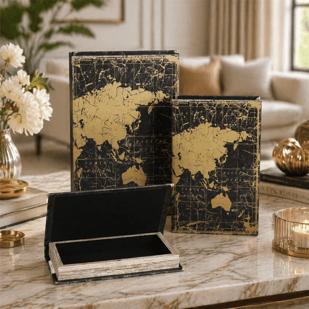 Sculptures & Figurines The Global Book Box set of 3 - Daamaira Home and Living Ltd