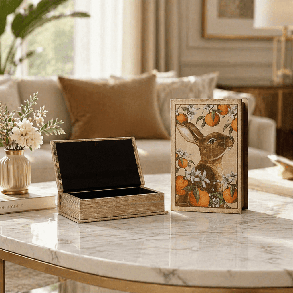Sculptures & Figurines The Rabbit Book Box Set of 2 - Daamaira Home and Living Ltd
