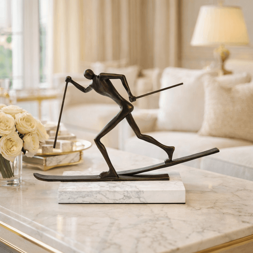 Sculptures & Figurines The Skiing Man - Daamaira Home and Living Ltd