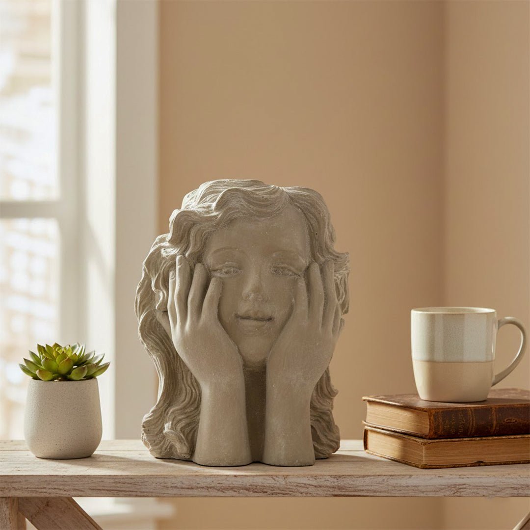 Sculptures & Figurines Thinking Girl Vase - Daamaira Home and Living Ltd