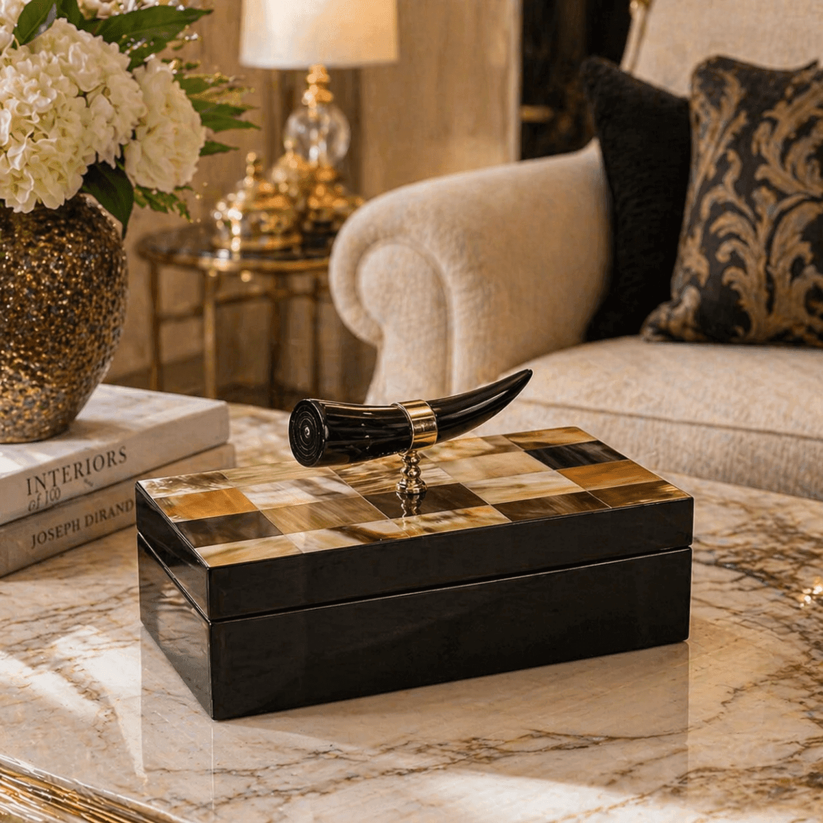 Storage Box Tuscany Horn Storage Box - Daamaira Home and Living Ltd