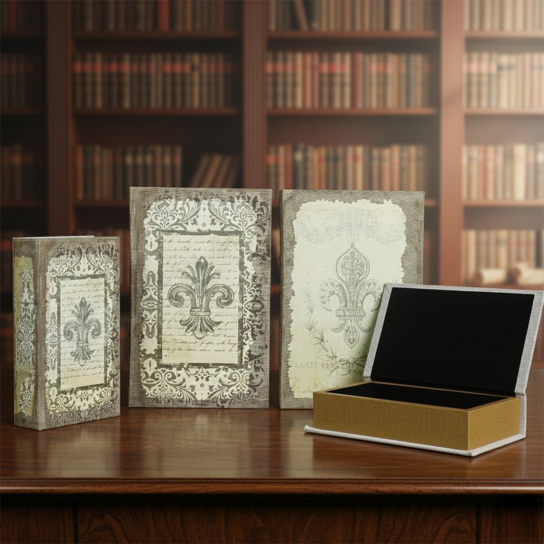 Sculptures & Figurines Vintage Book Box Set of 2 - Daamaira Home and Living Ltd