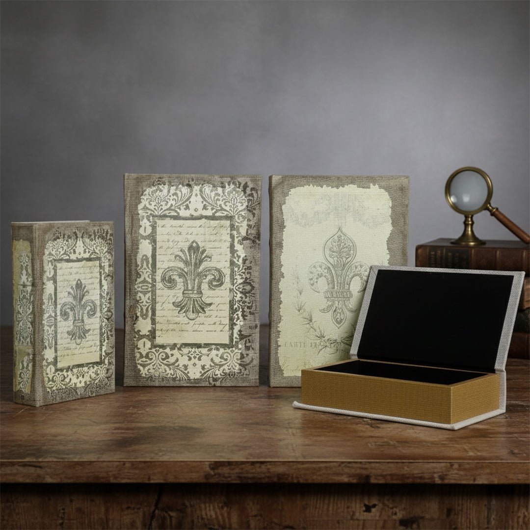 Sculptures & Figurines Vintage Book Box Set of 2 - Daamaira Home and Living Ltd
