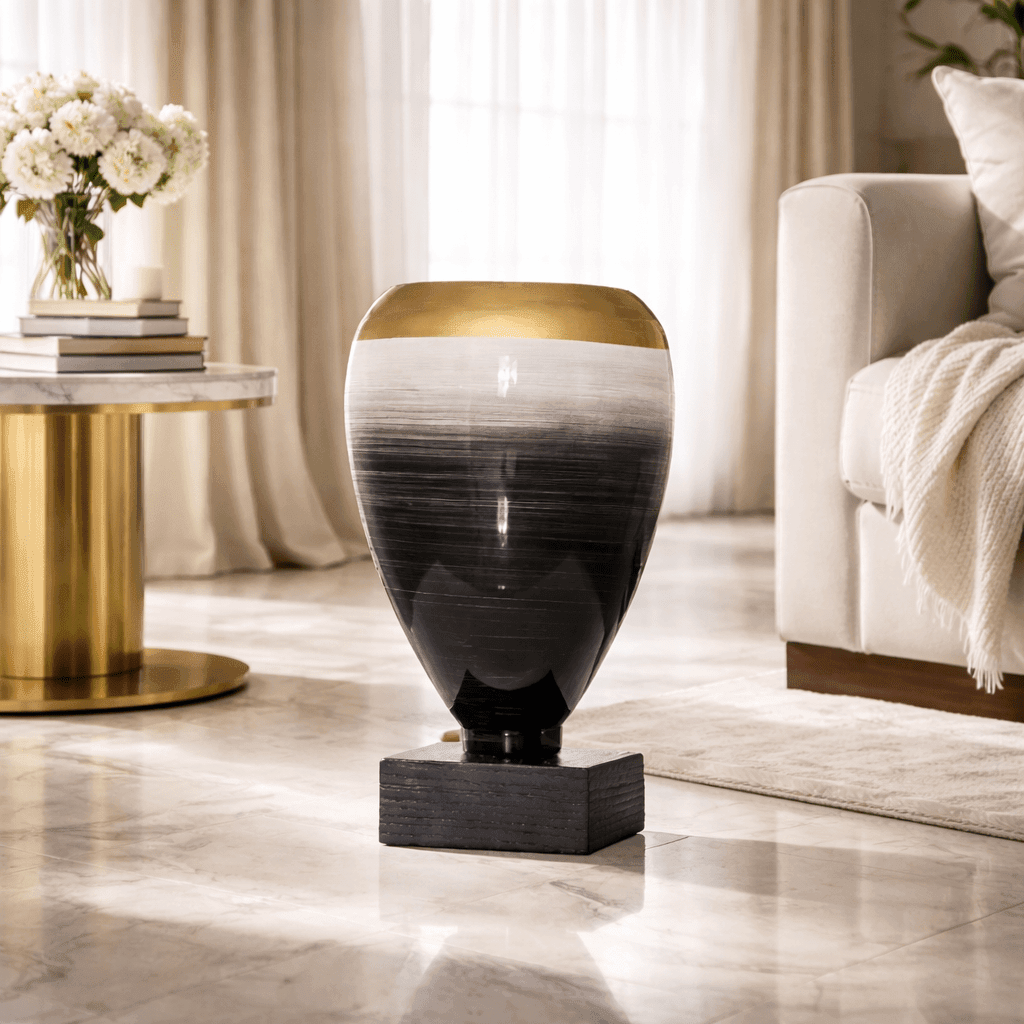 Vases White Brushed Slate Flower Vase - Daamaira Home and Living Ltd