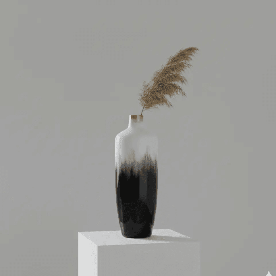 Vases Wooden Horizon Short Vase - Daamaira Home and Living Ltd