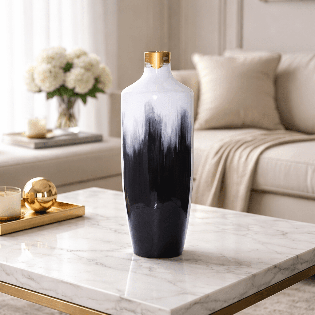 Vases Wooden Horizon Short Vase - Daamaira Home and Living Ltd